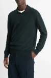 Vince Boiled Cashmere Johnny Collar Sweater In Deep Jewel