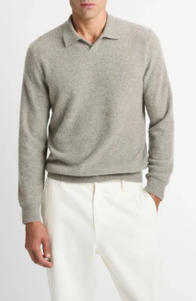VINCE VINCE BOILED CASHMERE JOHNNY COLLAR SWEATER
