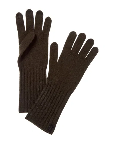 Vince Boiled Cashmere Knit Gloves In Brown