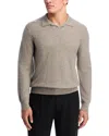 Vince Boiled Cashmere Johnny Collar Sweater H Mouse In Gray