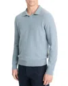 Vince Boiled Cashmere Johnny Collar Sweater In Light Blue