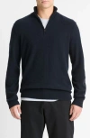 Vince Boiled Cashmere Quarter Zip Sweater In Coastal