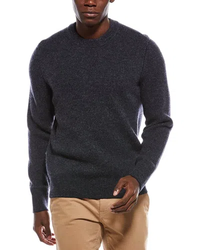Vince Boiled Cashmere Thermal Crewneck Sweater In Blue