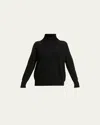Vince Boiled Cashmere Turtleneck Pullover In Black