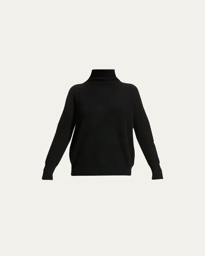 Vince Boiled Cashmere Turtleneck Pullover In Black