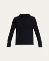 Vince Boiled Cashmere Turtleneck Pullover In Blue