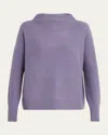 Vince Boiled Cashmere Turtleneck Pullover In Blue