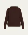 Vince Boiled Cashmere Turtleneck Pullover In Brown