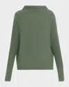 Vince Boiled Cashmere Turtleneck Pullover In Green