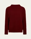 Vince Boiled Cashmere Turtleneck Pullover In H Ruby Ink