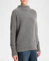 Vince Boiled Cashmere Turtleneck Pullover In Heather Graphite