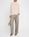 Vince Boiled Cashmere Turtleneck Pullover In Marble