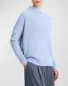 Vince Boiled Cashmere Turtleneck Pullover In Porcelain Blue