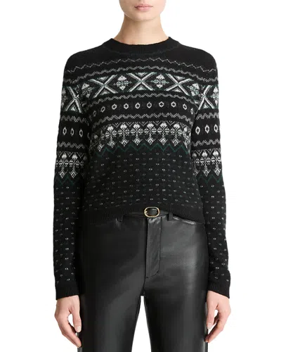 VINCE BOILED FAIR ISLE CASHMERE SWEATER