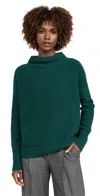 Vince Boiled Cashmere Funnel Neck Pullover In H Jade Lake
