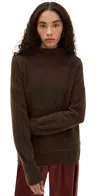 Vince Boiled Funnel Neck Cashmere Pullover Truffle In Brown