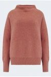 Vince Boiled Cashmere Funnel Neck Pullover In Salmon