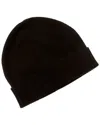 Vince Boiled Reverse Jersey Cuffed Cashmere Hat In Black