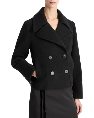 VINCE BOILED WOOL CROPPED PEACOAT
