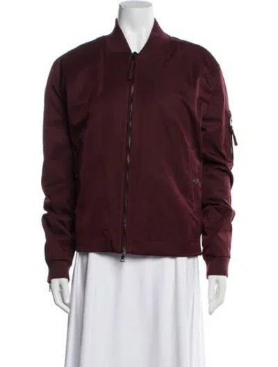 Pre-owned Vince Bomber Jacket In Burgundy