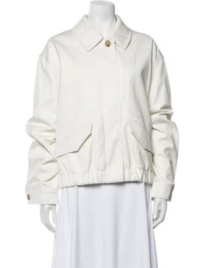 Pre-owned Vince Bomber Jacket In Neutrals/white