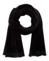 Vince Border Stripe Cashmere Scarf In Black