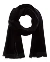 Vince Border Stripe Cashmere Scarf In Black
