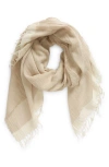 VINCE BORDER STRIPE GAUZE SCARF