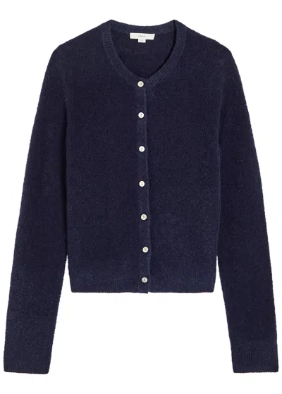 Vince Bouclé Cardigan In Blue