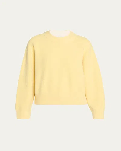 Vince Bouclé Crewneck Sweater In Straw Seed