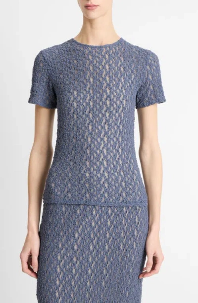 VINCE VINCE BOUCLÉ MESH KNIT TOP