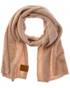 Vince Boucle Reverse Jersey Knit Oversized Wool-blend Scarf In Brown