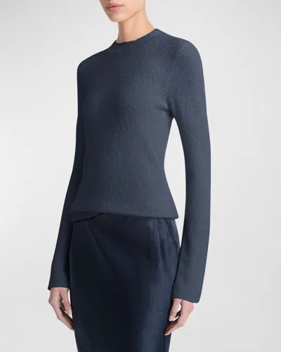 Vince Bouclé Silk-blend Crewneck Sweater In Coastal