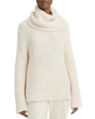 Vince Womens Oversized Alpaca Turtleneck Sweater In White