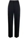 Vince Box-pleat High-waisted Trousers In Blue
