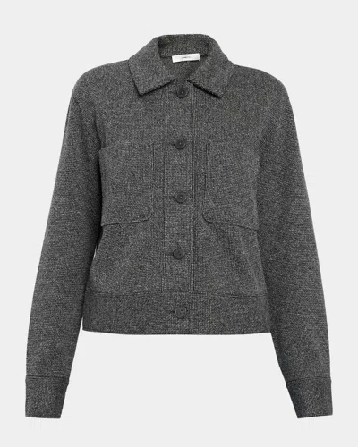 Vince Boxy Marled Jacket In Gray