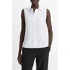 Vince Boxy Sleeveless Button-up Shirt In White