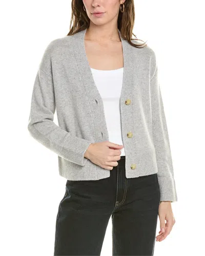 Vince Wool-cashmere Blend Cardigan In Grey