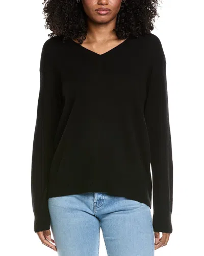 Vince Boxy Wool & Cashmere-blend Sweater In Black