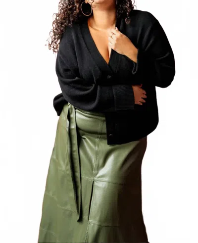 Vince Boxy Wool Cashmere Cardigan - Plus Size In Black