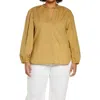 Vince Braid Trim Cotton Blouse In Jute