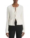Vince Brocade Jacket Cardigan In Off White
