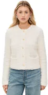 Vince Brocade Jacket Cardigan In Off White Combo