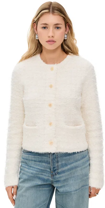VINCE BROCADE JACKET CARDIGAN OFF WHITE COMBO