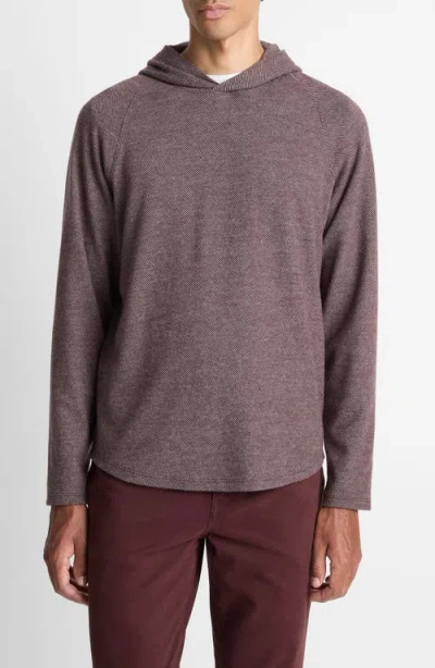 Vince Broken Twill Pullover Hoodie In Purple
