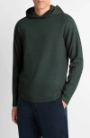 Vince Broken Twill Hoodie In Deep Jewel/heather Grey