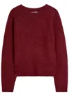 Vince Brushed Alpaca-blend Jumper In Burgundy