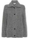 Vince Brushed Cardigan In Grey