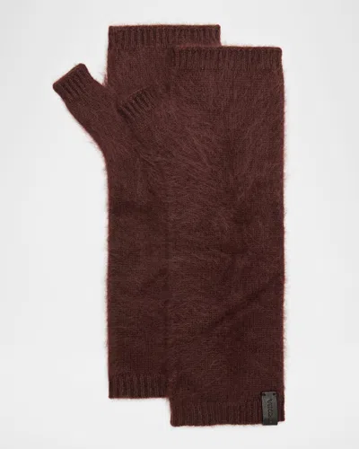 Vince Brushed Cashmere Arm Warmers In Burgundy