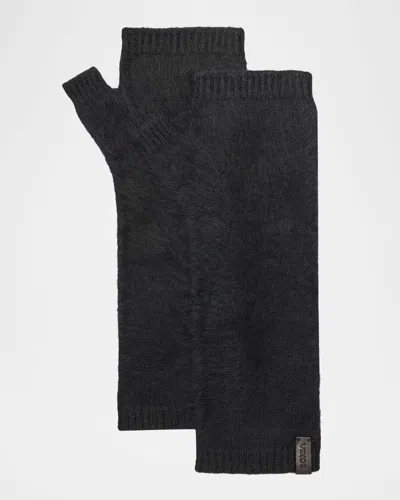 Vince Brushed Cashmere Arm Warmers In Black